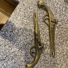Brass flintlock pistol - flintlock,