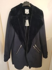 River island brand new womens Navy faux fur lining coat size 10