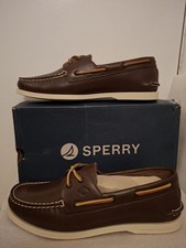 Sperry Men's Authentic Original 2-Eye Leather Boat Shoe UK 9.5 Brown.