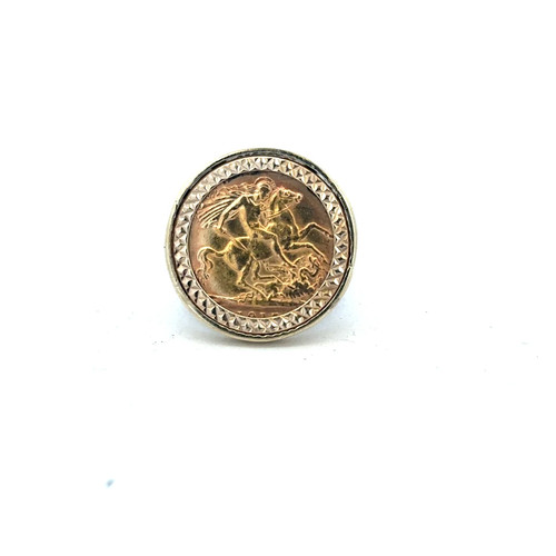 9ct 1914 half sovereign - , ring