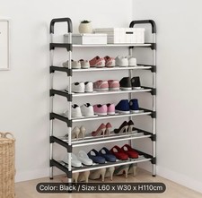 6 Tier Metal Shoe Rack Slim
