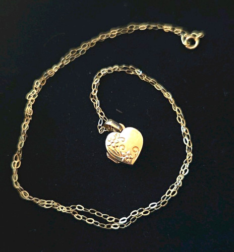 9ct gold heart locket - locket, and