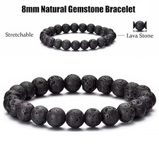 8mm Men's women's Natural Lava