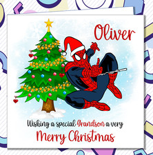 Personalised Spiderman Avengers Christmas Card Son Grandson Nephew Uncle /RP