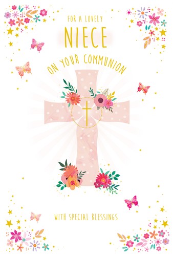 Niece holy communion - card, on