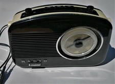 Steepletone Retro Style Radio FM/MW/LW Black and Cream Brighton Handle Missing 