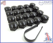 WHEEL NUT COVERS FOR PORSCHE 19mm BOLT  LOCKING CAPS GLOSSY BLACK TOOL