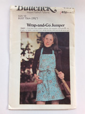4334 Girls Wrap Pinafore Apron Dress Age 10 Uncut 1970s Butterick Sewing Pattern