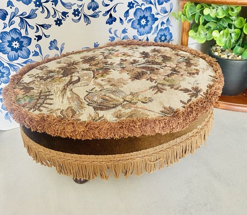 Vintage oval tapestry brown - oval,