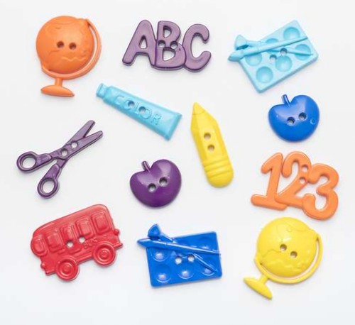 Novelty school buttons - novelty,