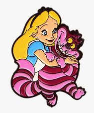 ALICE IN WONDERLAND CHESHIRE CAT ENAMEL PIN BADGE  x 1 - 32mm x 25mm New on Card