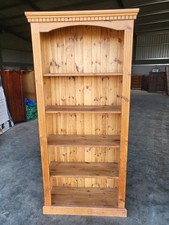 20thC large tall pine open bookcase shelves