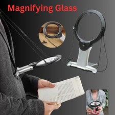 Large Magnifying Glass Hands Free With LED Light Magnifier Giant Reading sewing