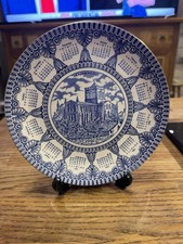 Mason Ironstone Calendar Plate Blue and White 1986 Hexham Abbey  Ringtone