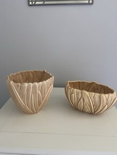 Sylvac Plant Pots x 2 Peach / Beige