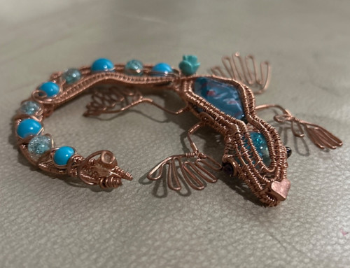 Copper and glass beaded - and,