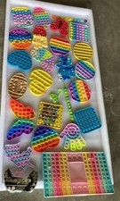 GREAT Lot of 34 Pop It Fidget Toys,Unicorn,Heart,Elephant,Butterfly,DUCK,APPLE