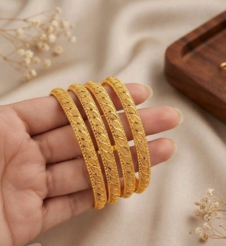 Ethnic bangles 22k gold plated - gold,