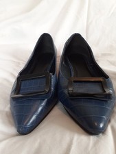 Pointed buckle shoes blue - pointed,