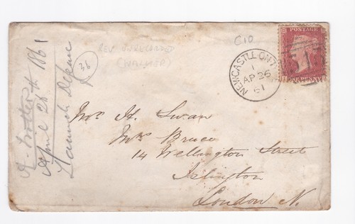 1861 penny red stamp - qv,