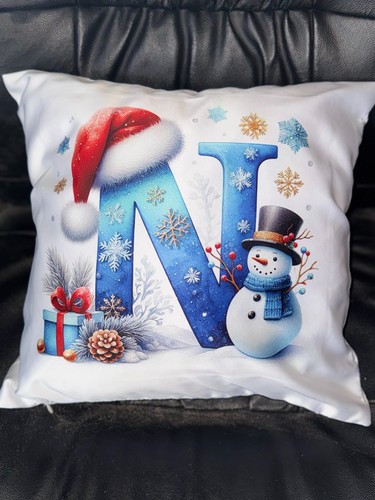 Christmas initial cushion - christmas, any