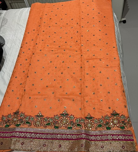 Punjabi suit unstitched orange - suit,