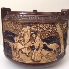 Antique Rare Bretby Art Pottery c1924 Sunburst Oriental Jardiniere Planter 2702