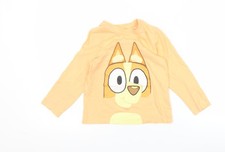 Bluey Boys Orange Long Sleeve Graphic T-Shirt 4-5 Years Cotton