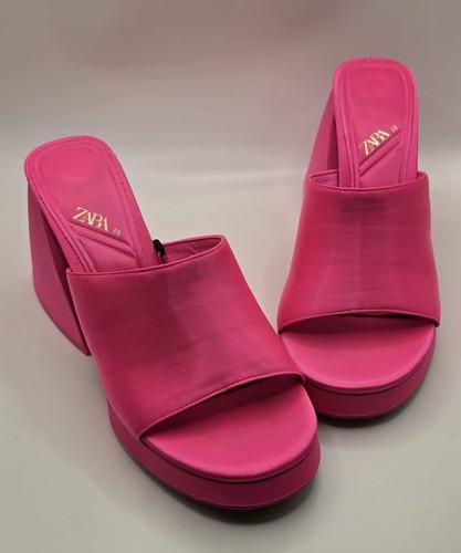 Zara pink satin platform - satin, block