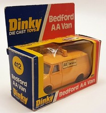 Dinky Toys Vintage 412 Bedford Van AA Service + Box Silver Base Diecast Toy Car