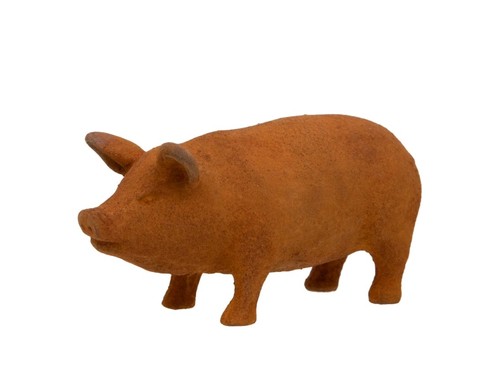 Metal rusty cast iron piglet