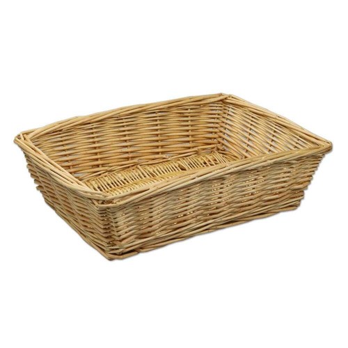 Wicker storage basket - storage, tray
