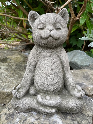 Stone garden ornament yoga - garden,