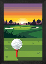 Golf Course at Sunset Framed