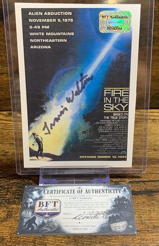 Travis walton signed postcard - travis,