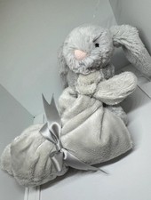New Jellycat London UK Bashful Silver Bunny Cute Soother Soft Plush Teddy Toy
