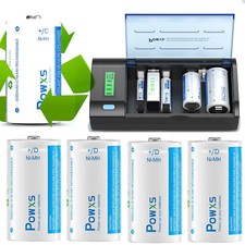 POWXS C/D Size C D Cell NI-MH