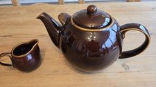 London Pottery Globe Large 10 Cup Teapot Rockingham Brown + Jug