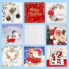 Christmas Cards Bumper Pack of 40 Mixed Cute Traditional Festive 8 Mixed Designs