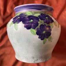 E Radford Vintage Hand Painted Bowl Vase Floral Vine Design Signed