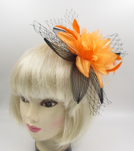 Black and orange - , fascinator