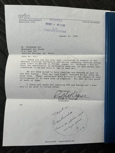 Muhammad ali letter wiu - letter, to