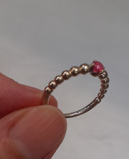 Pandora July Birthstone Beaded Silver 925 Ring. Size N.