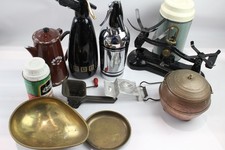 Kitchenalia Antique Vintage Assorted Balance Scale Syphons Thermos Copper Bowl 