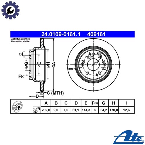 Brake disc 0109 - disc, 24.0109-0161.1