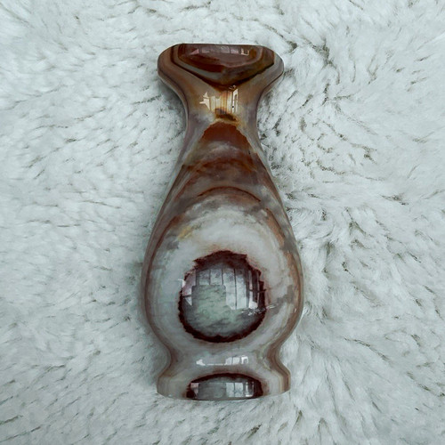 Vintage polished onyx bottle - polished,