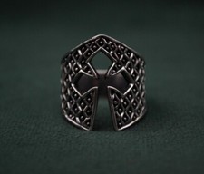 Roman Helmet Ring, 925 Silver Ring for Men, Medieval Themed best dad gift