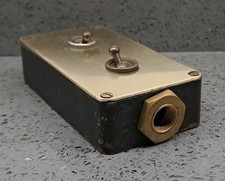 Brass 2 Gang Britmac Crabtree Industrial Factory Light Switch Salvaged Art Deco