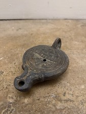 Grand Tour Or Possibly Ancient Roman Oil Lamp Of Fishermen Antique Curio