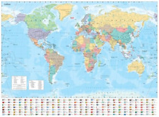 Collins World Wall Laminated Map - Sheet map, rolled NEW Maps, Collins 05/03/202